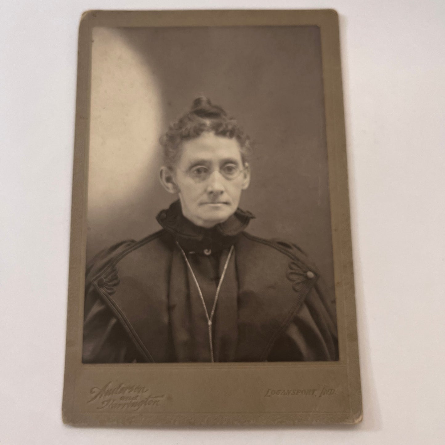 Old Spinster in Black Logansport IN Antique Victorian CDV Card H4-2
