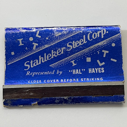 Stahleker Steel Corp Hal Hayes Cambridge MA Vintage Matchbook Cover TB6-MB1-4