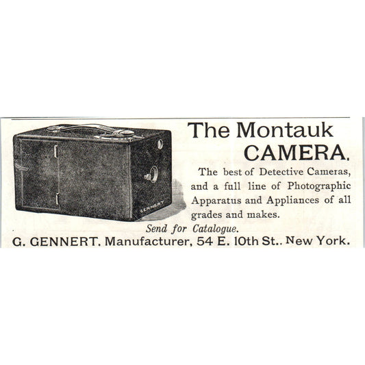 The Montauk Camera G. Gennert NY c1890 Victorian ad AE8-CH3