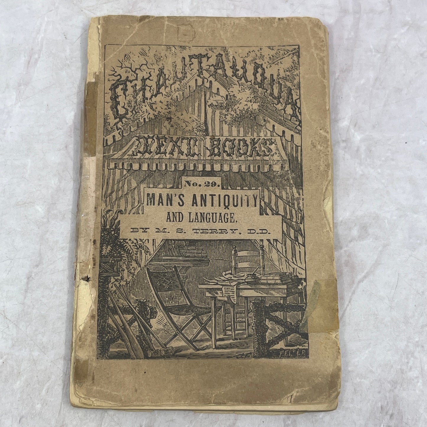 1883 Man's Antiquity & Language M.S. Terry Chautauqua No. 29 Pocket Book TB8-OB