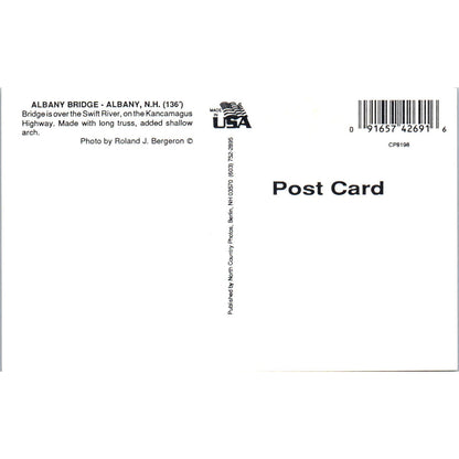 Albany Bridge Swift River Kancamagus Hwy NH Vintage Covered Bridge Postcard PD3