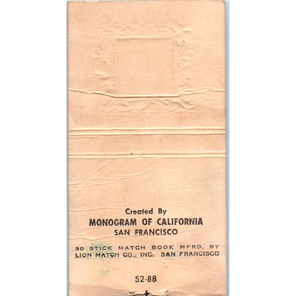 1951 Match Grins Look in the Mirror Novelty Vintage Matchbook Cover SF4-Y6