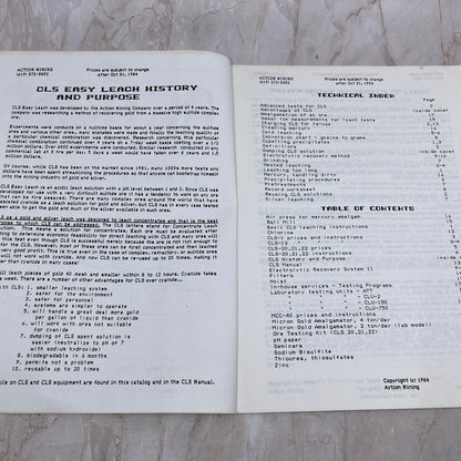 1984 Action Mining Company Leaching Manual Crow Canyon Ranch Trona CA M11