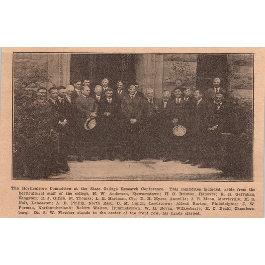Horticulture Committee Picture State College Research Conference 1922 Ad AF2-A5