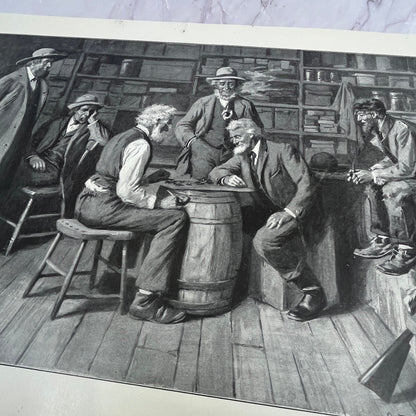 Game Between The Squire & Postmaster - Original 1904 A.B. Frost Art Print V14-3