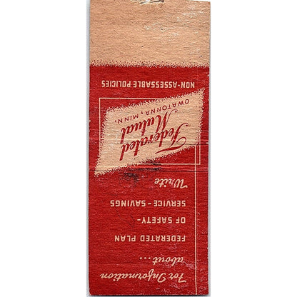 Harvey G. Holt Federated Mutual Rep Durham NC Vintage Matchbook Cover SF3-Y2