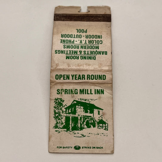 Old Spring Mill Inn Indiana Vintage Matchbook TB6-MB2-15