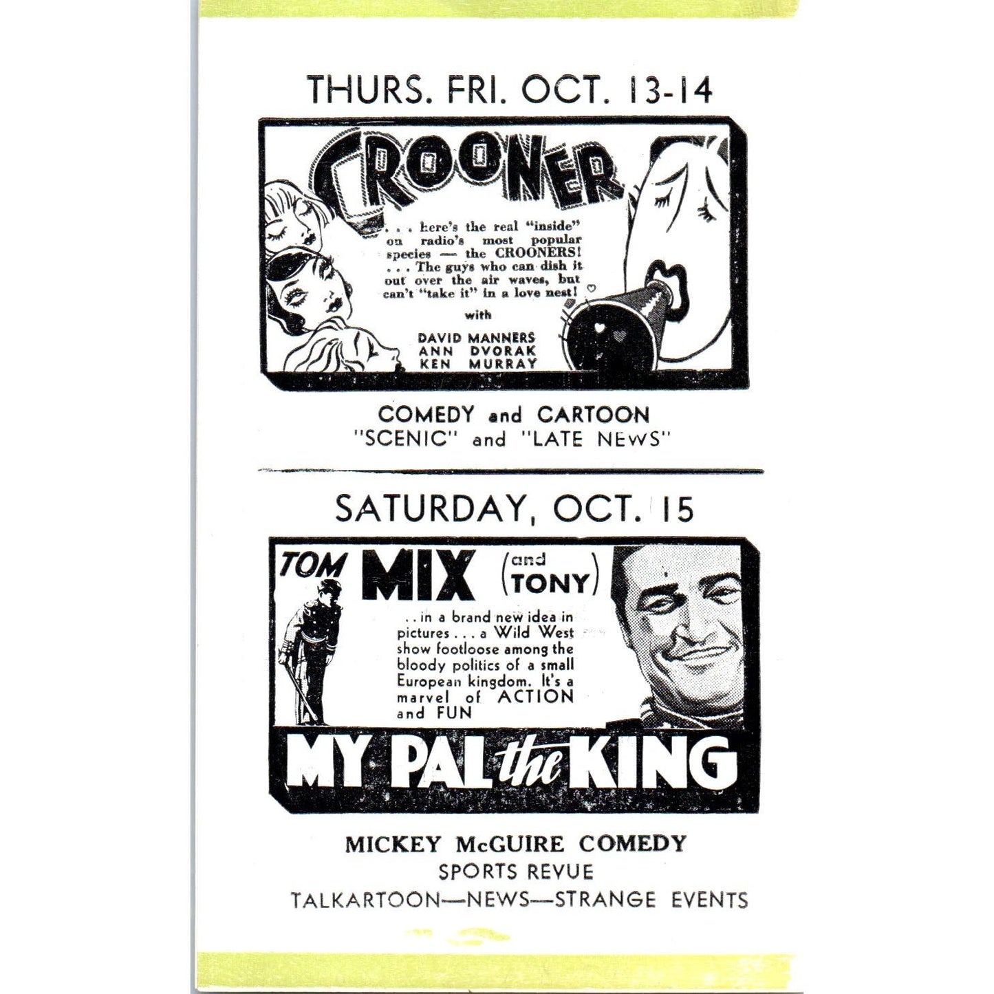 c1932 Johnny J. Jones Alcyon Theatre Highland Park Program Fast Companions AB9