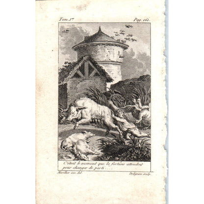 c1780 Original French Engraving Plate C. Monnet ino.del. Dupreel sculp. AE5-FE