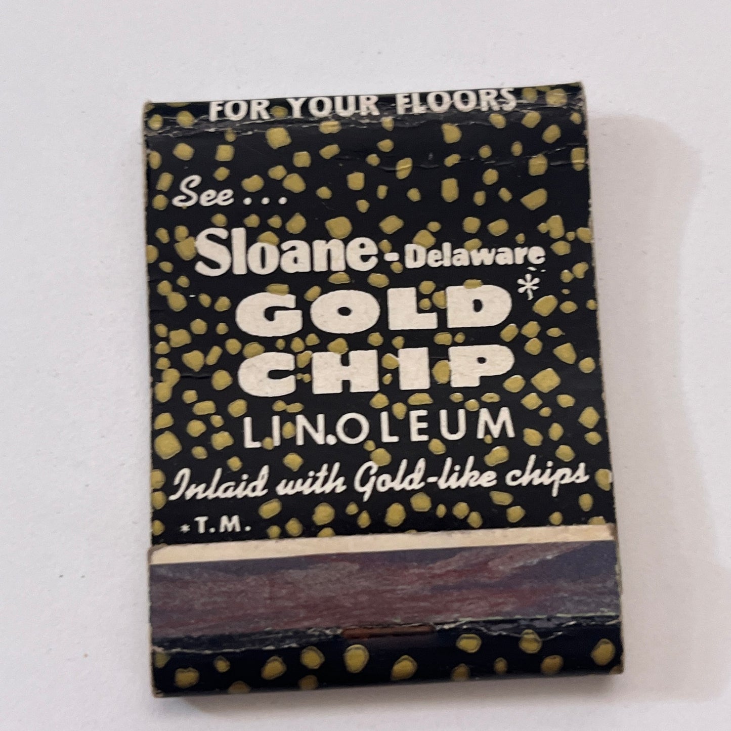Sloane Delaware Gold Chip Linoleum Trenton NJ Vintage Matchbook Cover TB8-MB-9