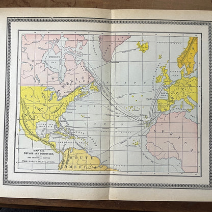 Map of Principal Routes of Early Navigators Century 1911 Engraving Art Print D19
