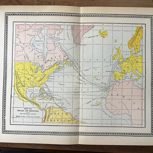 Map of Principal Routes of Early Navigators Century 1911 Engraving Art Print D19
