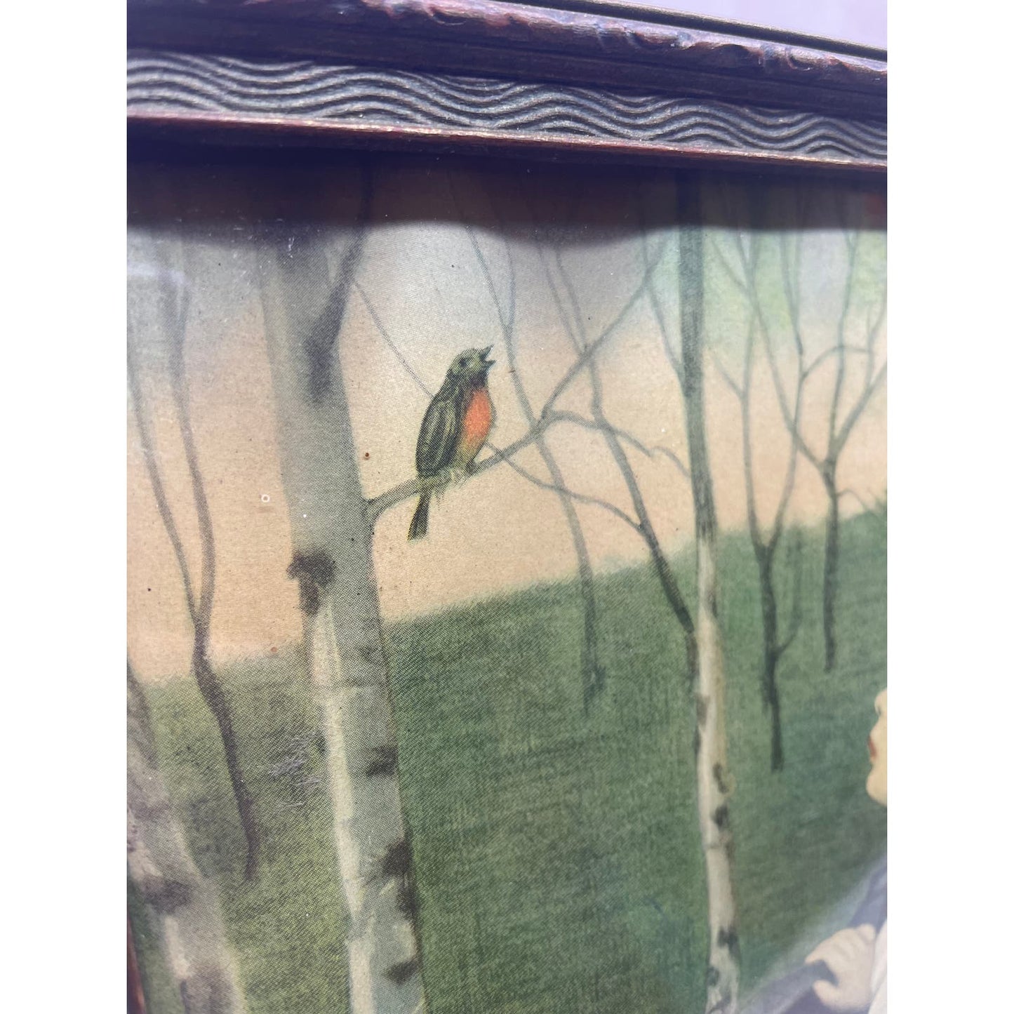 Framed Vintage Antique “Spring Song” Simon Glucklich Litho Print