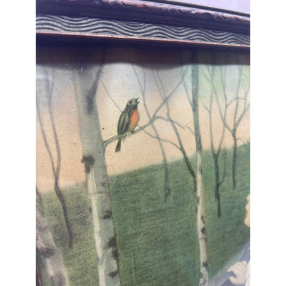 Framed Vintage Antique “Spring Song” Simon Glucklich Litho Print