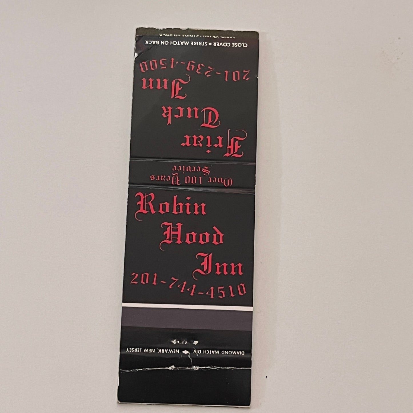 Robin Hood Inn, Friar Tuck Inn New Jersey Vintage Matchbook Cover MB59-3