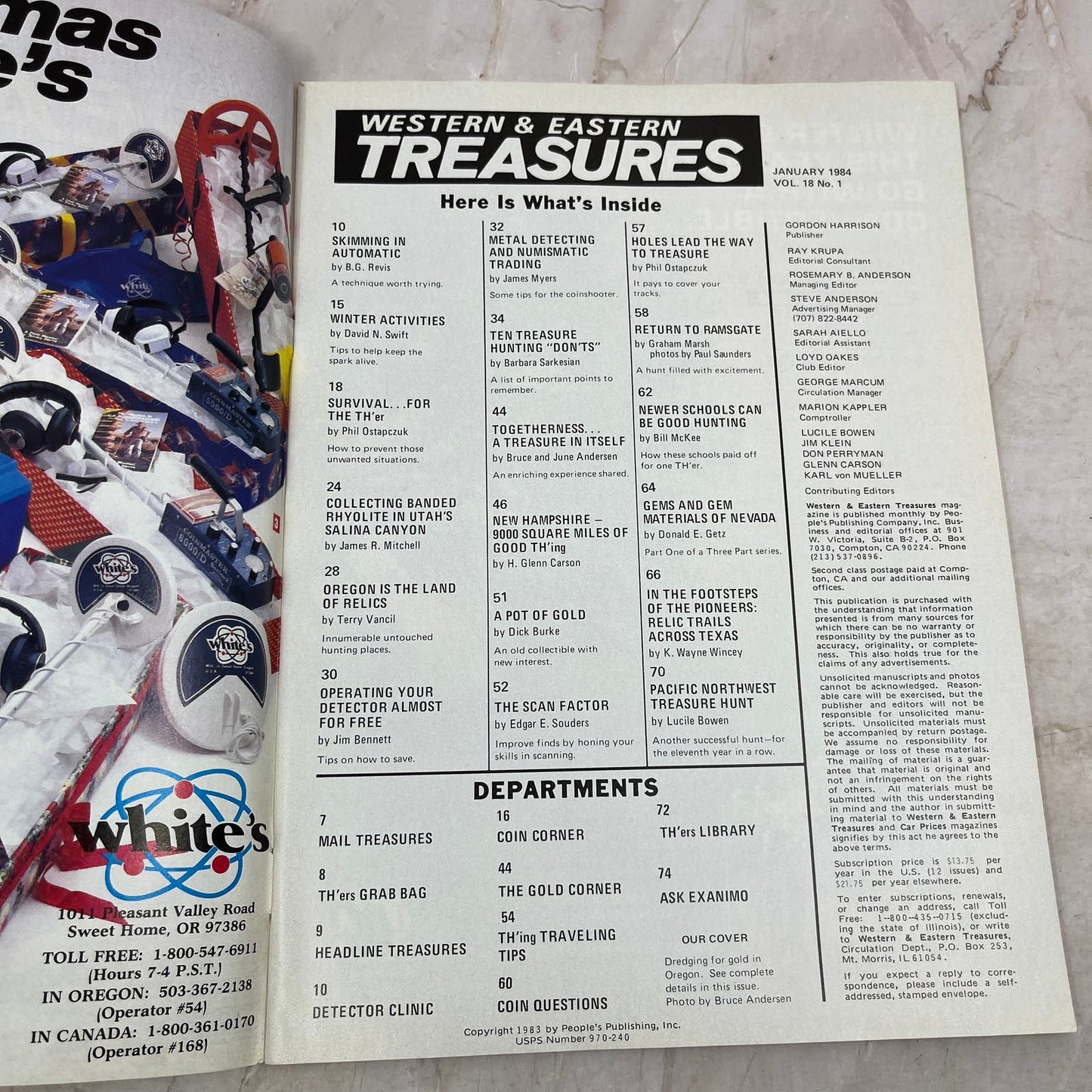 1984 Jan - Western & Eastern Treasures Magazine - Treasure Hunting Gold M12