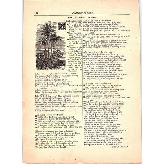 Afar in the Desert Thomas Pringle, Break Break Break Tennyson 1884 Poem TA5-CJ-3