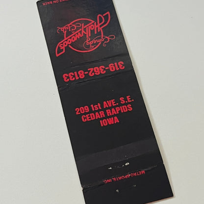 Hollywood Comedy Club Cedar Rapids Iowa Vintage Matchbook Cover MM5-7