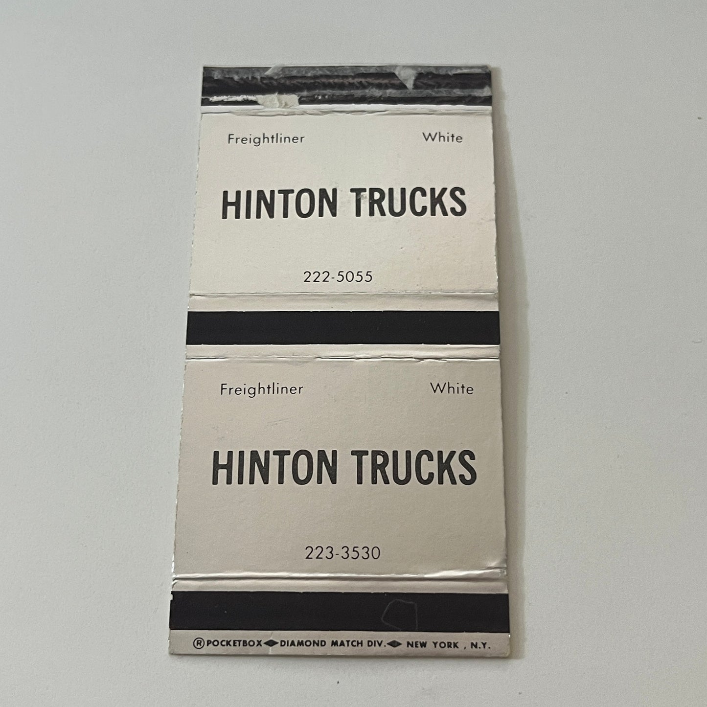 Hinton Trucks Vintage Matchbook Cover TB6-MB2-6