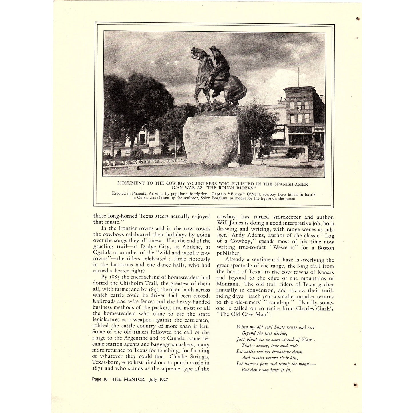 The American Cowboy by Douglas Branch 4 Page Article 1927 AG3-6