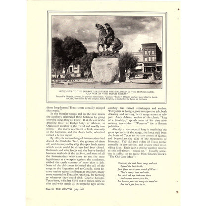 The American Cowboy by Douglas Branch 4 Page Article 1927 AG3-6