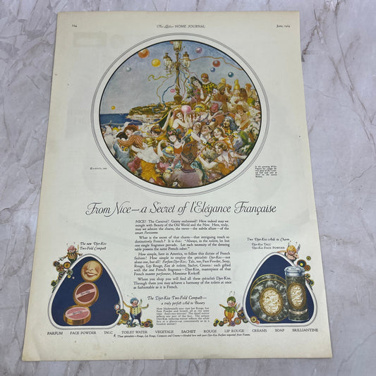 Djer-Kiss Two-Fold Compact, Face Powder and Talc 1924 Magazine Ad FL6-11