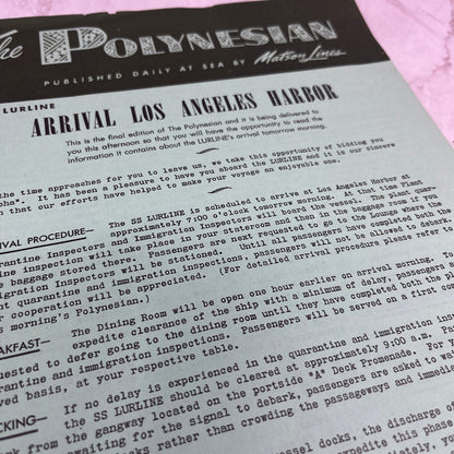 1956 SS Lurline Arrival at Los Angeles Harbor The Polynesian Hawaii TJ5-E1