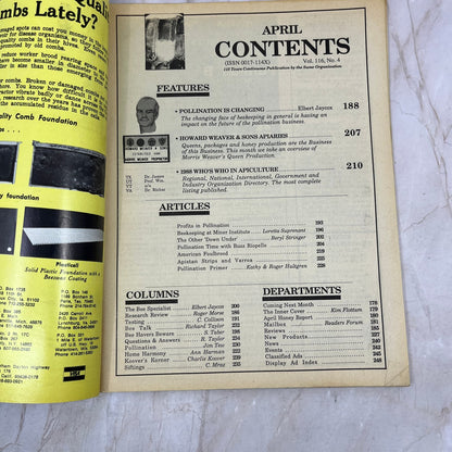 1988 April - Gleanings in Bee Culture Magazine - Bees Beekeeping Honey M9