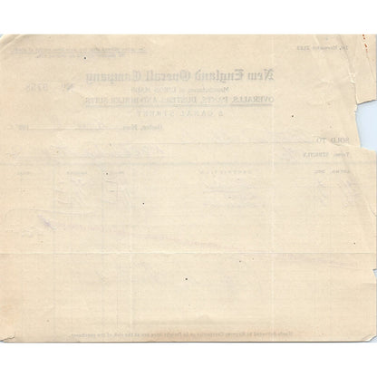 New England Overall Company Boston 1924 Original Billhead Letterhead D8-LL