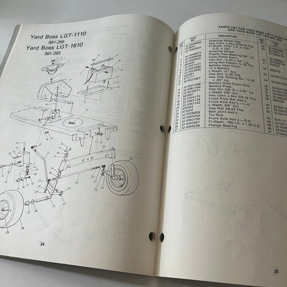 White Yard Boss LGT-1110 Garden Tractor Catalog & Manual 1979 TK2-XB1
