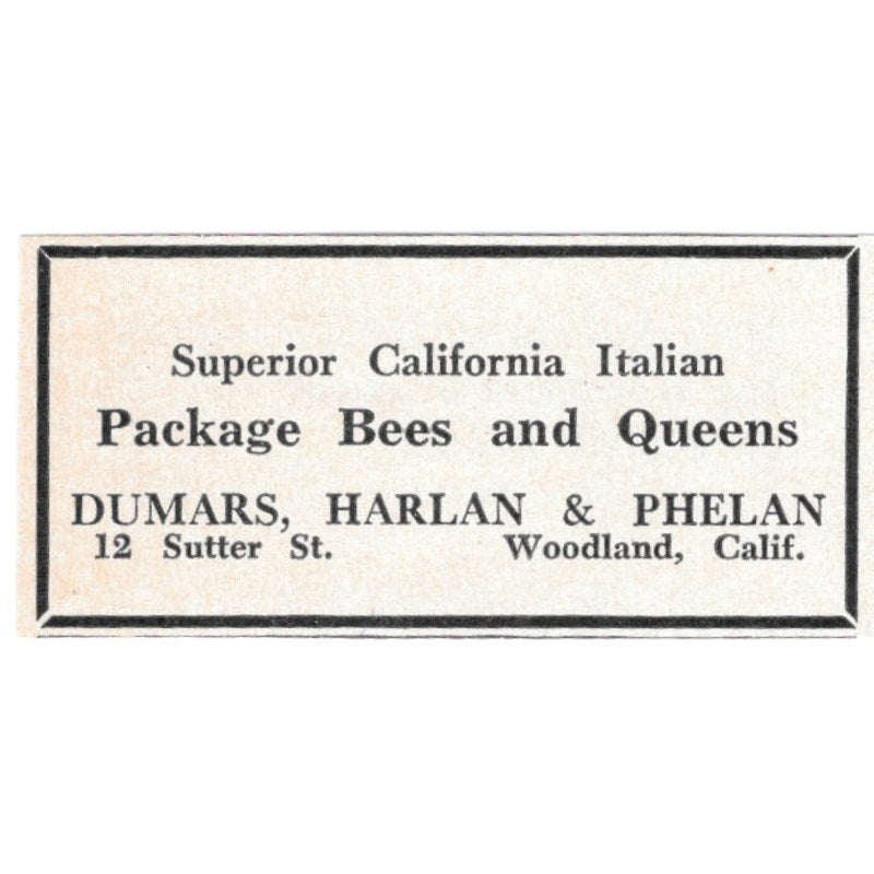 Package Bees Dumars, Harlan & Phelan Woodland CA 1961 Magazine Ad AB6-S13