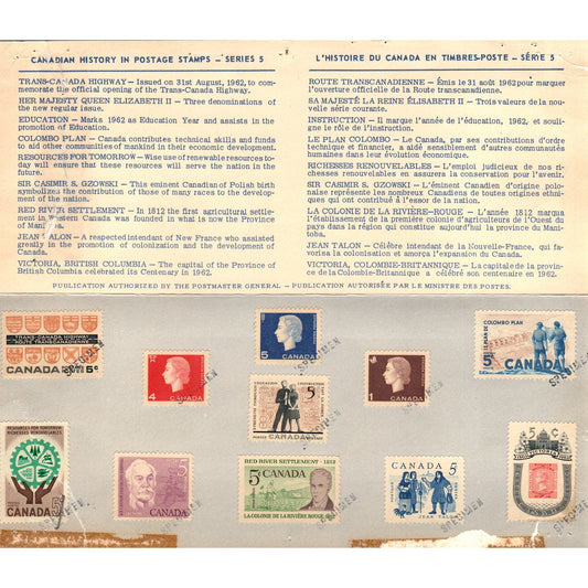 1962 Canada Commemorative Postage Issues Souvenir Card AE2
