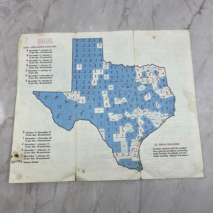 1967-68 Texas Hunting Guide Fold Out Brochure TG8-VV