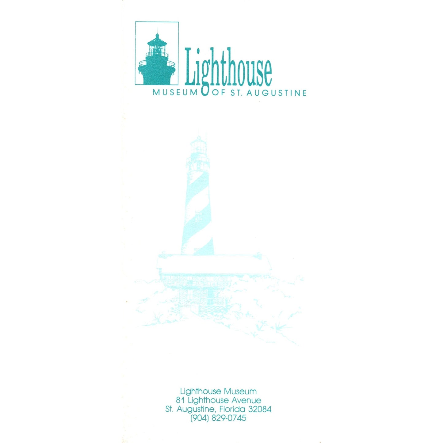 Vintage Lighthouse Museum of St. Augustine Florida Travel Info Card TH2-O2