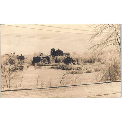 View of a Large Church Vintage RPPC Real Photo Postcard AB9