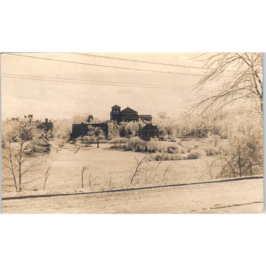 View of a Large Church Vintage RPPC Real Photo Postcard AB9