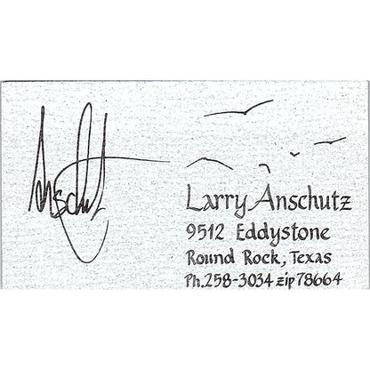 Larry Anschutz Artist Round Rock TX Vintage Business Card SE3-B11