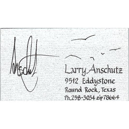 Larry Anschutz Artist Round Rock TX Vintage Business Card SE3-B11