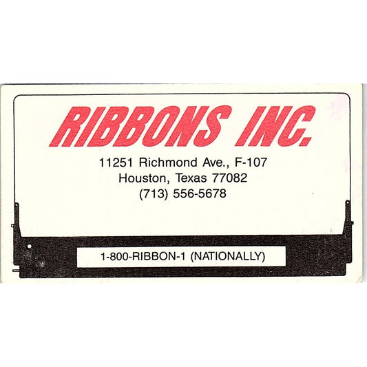 Ribbons Inc 11251 Richmond Ave Houston Vintage Business Card SC9-B4