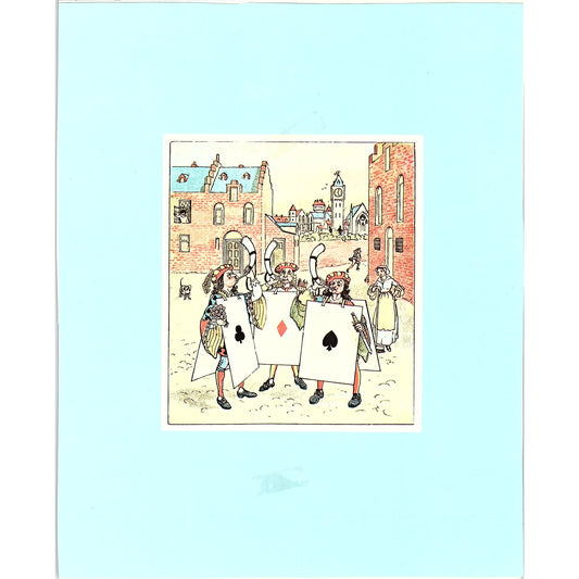 Vintage Children's Book Lithograph - Nursery Rhyme The Queen of Hearts 8x10 V8