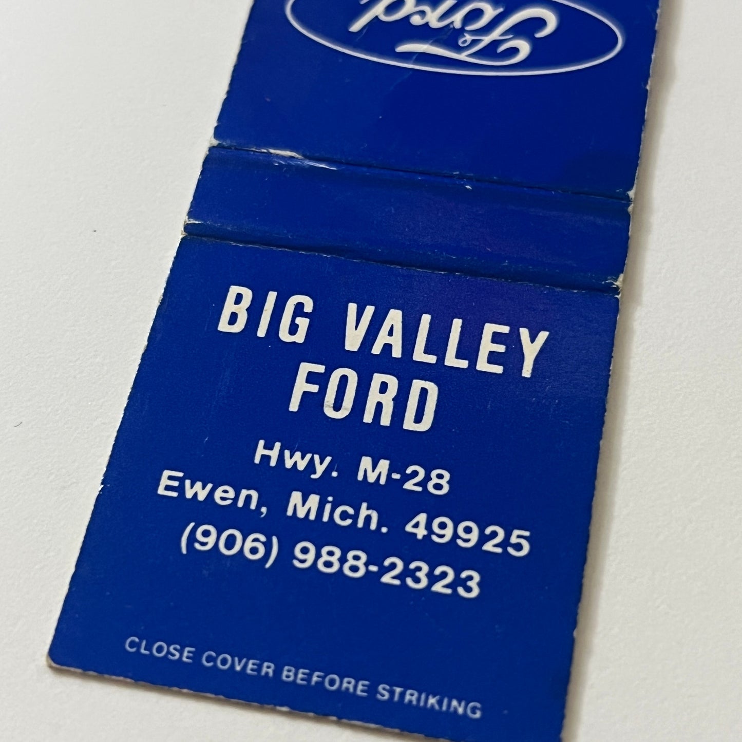 Big Valley Ford Ewen MI Matchbook Cover TB6-MB2-4
