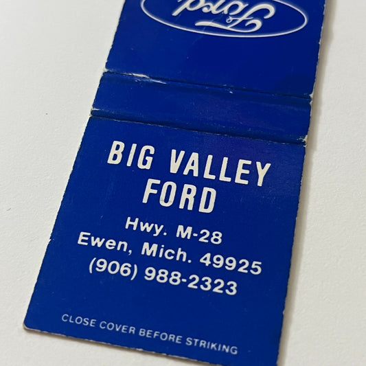Big Valley Ford Ewen MI Matchbook Cover TB6-MB2-4