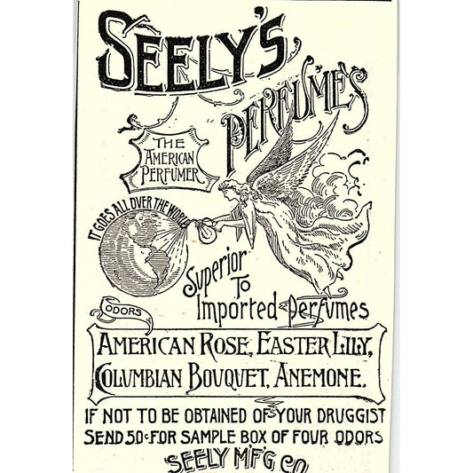 Seely's Perfumes Seely Mfg Co Detroit MI 1892 Ad AG2-M9