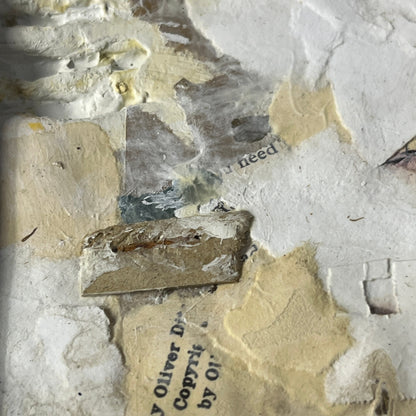 Original Framed Mixed Media Abstract Art Collage 10x12 "Topography"