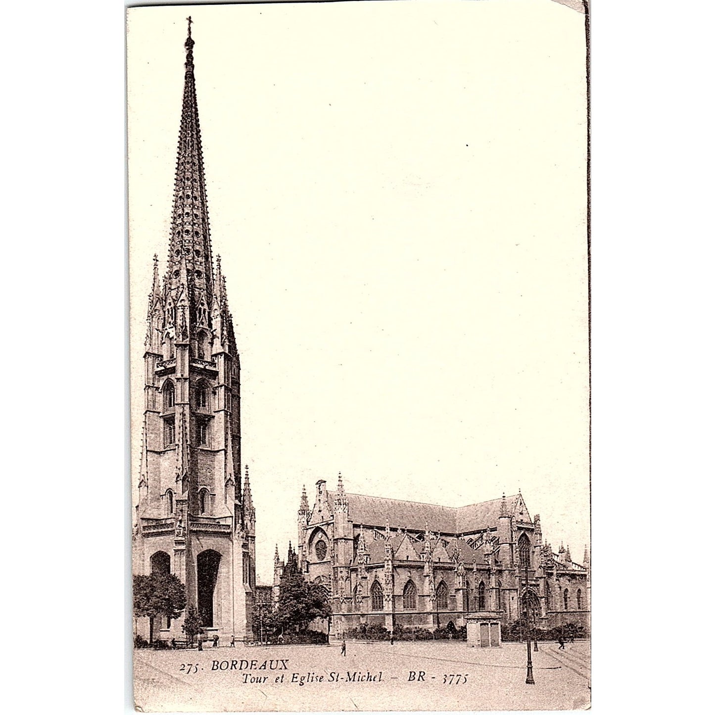 Bordeaux Tour Et Eglise St Michel French Antique Postcard PE11