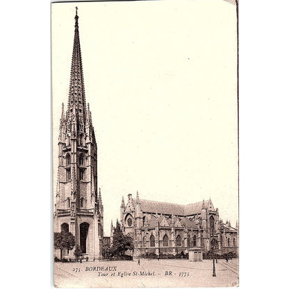 Bordeaux Tour Et Eglise St Michel French Antique Postcard PE11
