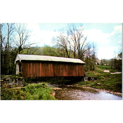 Mount Perry Ohio Kent's Run #5 Covered Bridge Postcard PC6