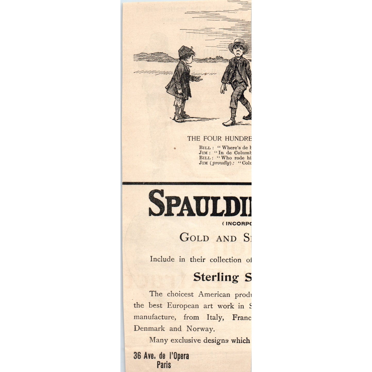 J.H. Johnson & Co Santa Claus Spoon Union Square NY 1892 Magazine Ad AB6-SL1