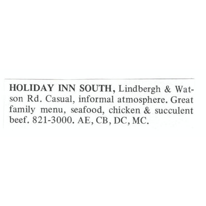 Holiday Inn South St. Louis 1971 Magazine Ad AD8-O1