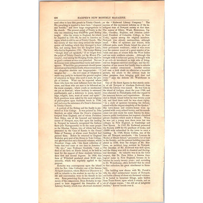 Newport Rhode Island  Historical & Social Traveler- 15 Pages 1854 Article I19